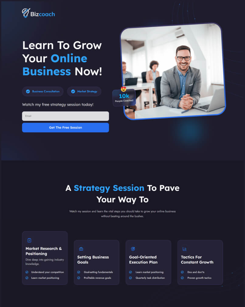 Business Coach Funnel screenshot