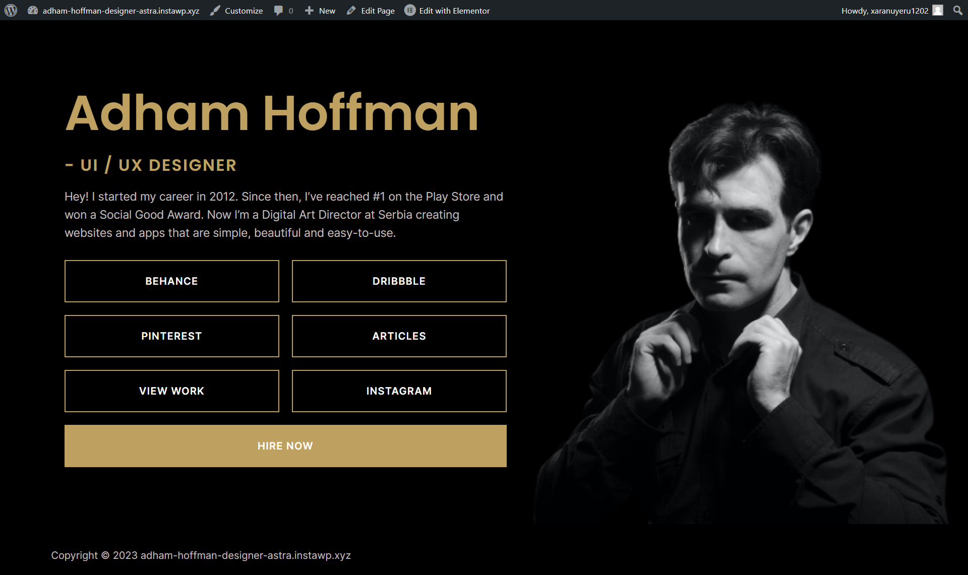 Adham Hoffman – UI/X Designer screenshot