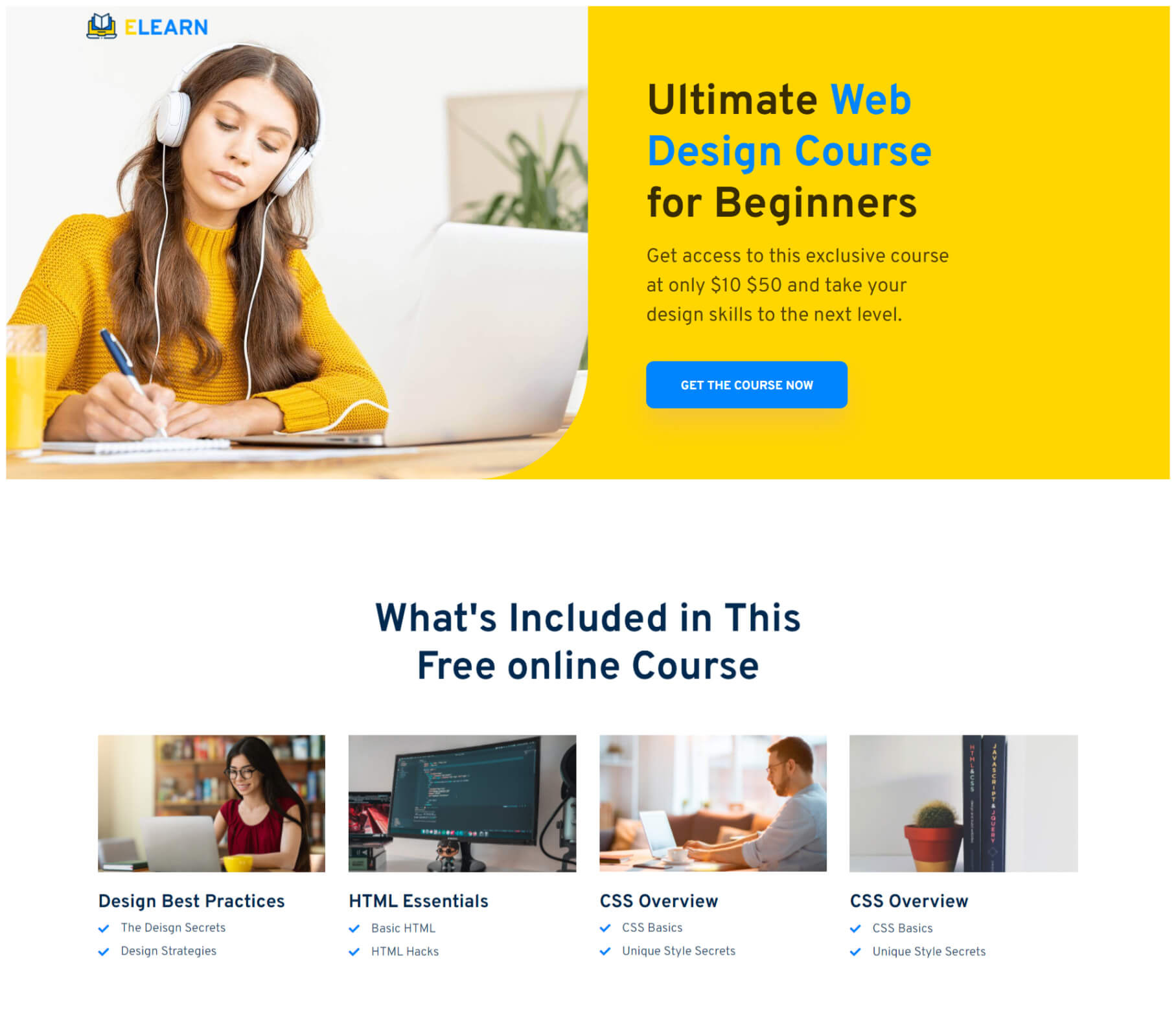 Online Course Landing Funnel screenshot