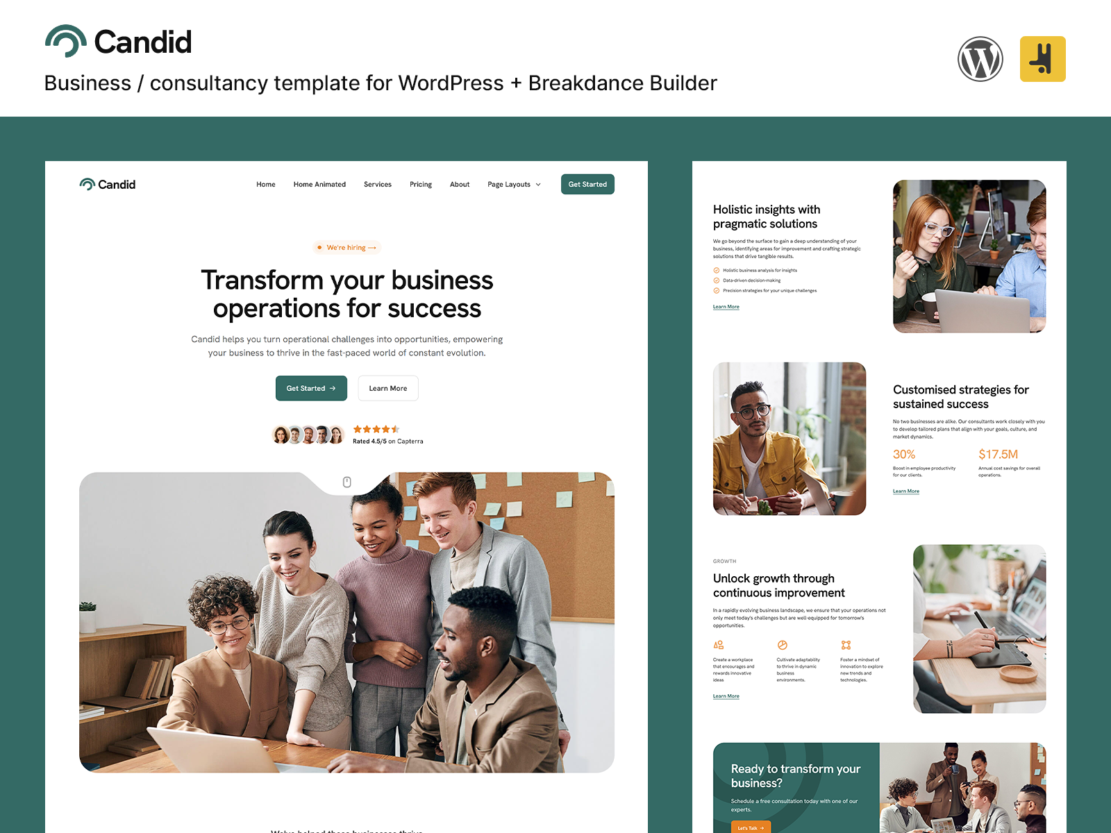 Candid — Business / Consultancy Website Template (Breakdance Builder) screenshot