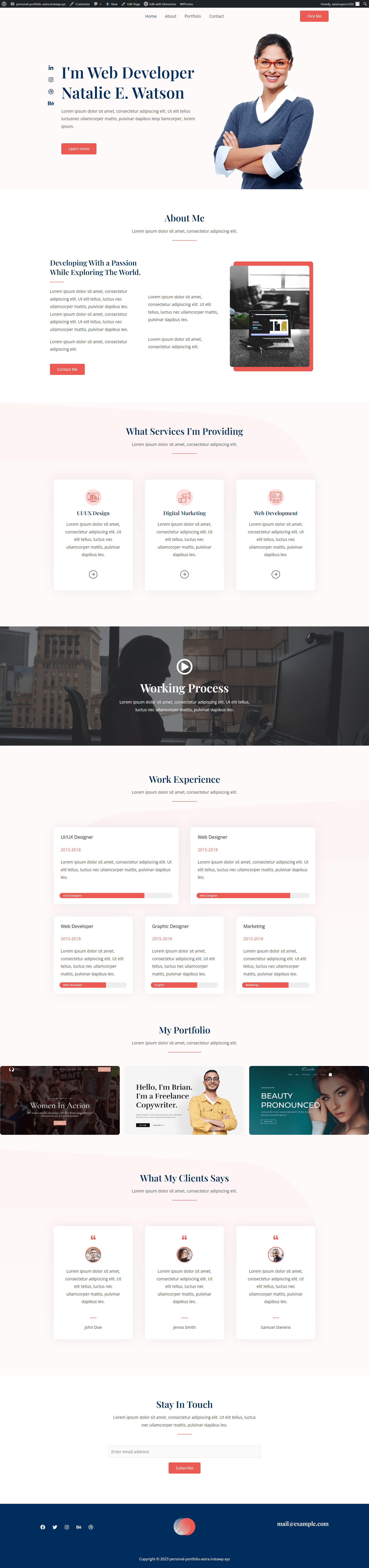 Personal Portfolio screenshot