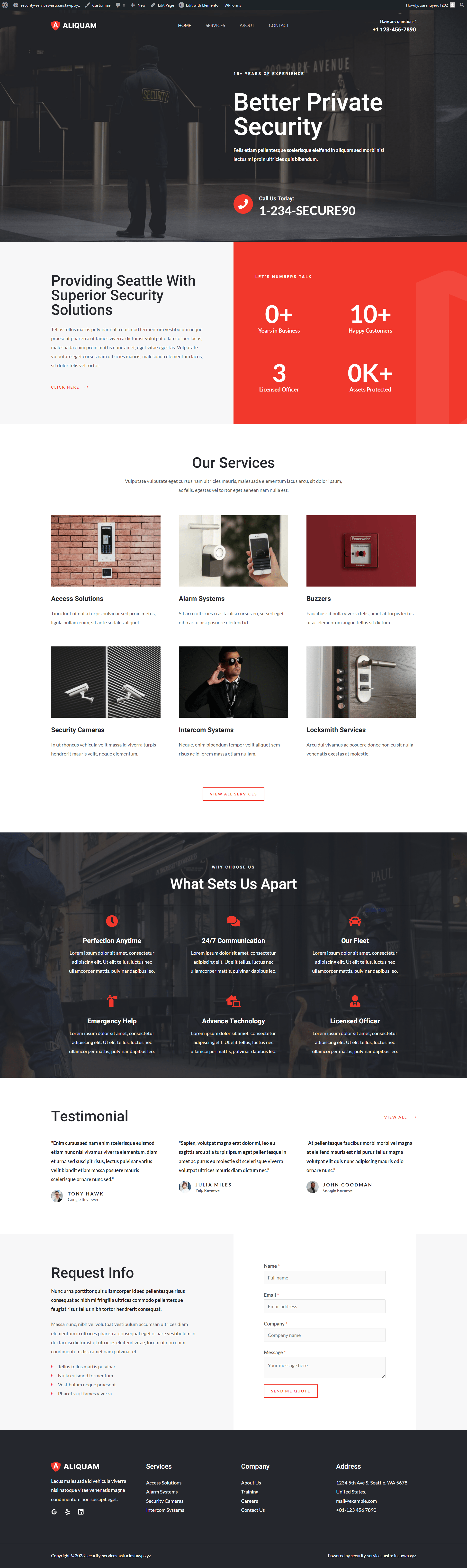 Security Services screenshot