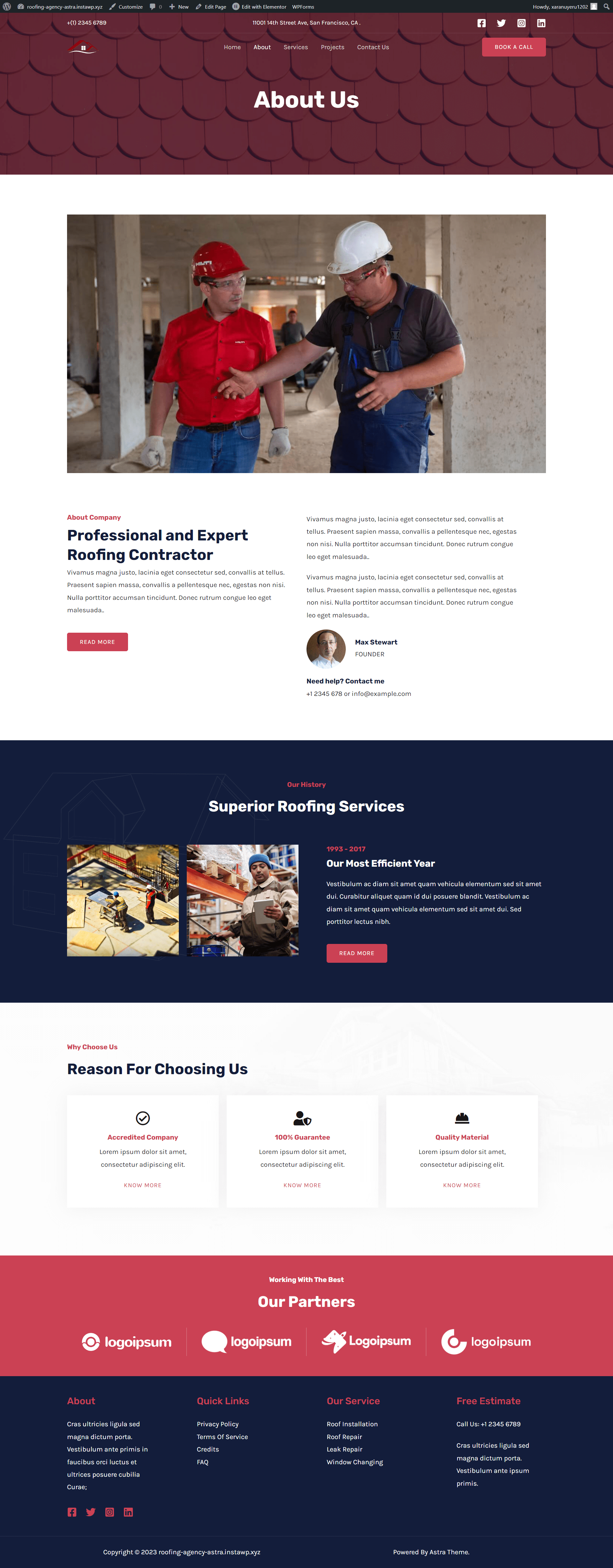 Roofing Agency by Astra screenshot