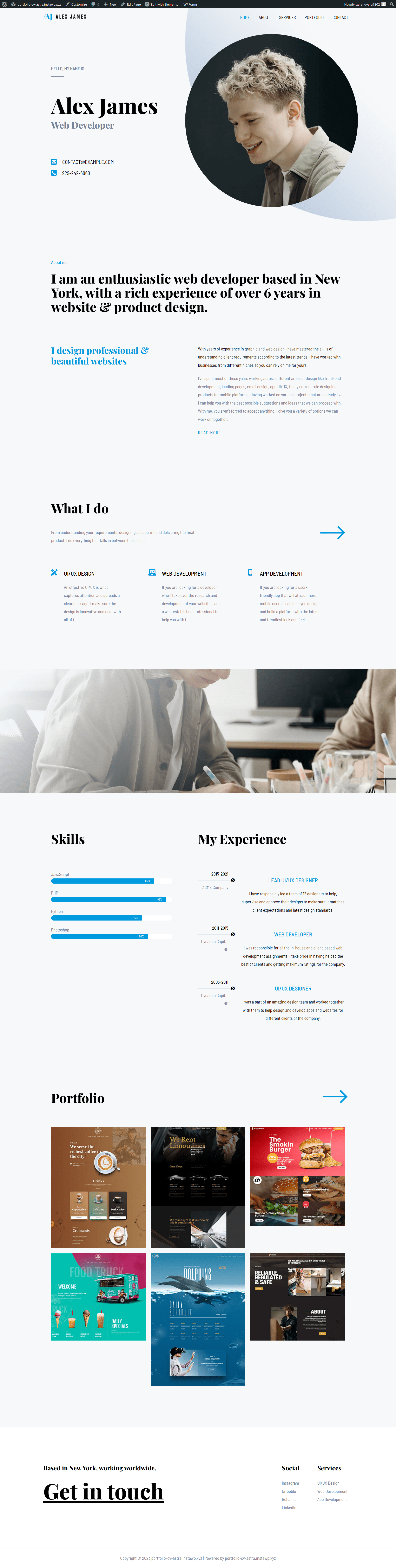 Portfolio & CV screenshot