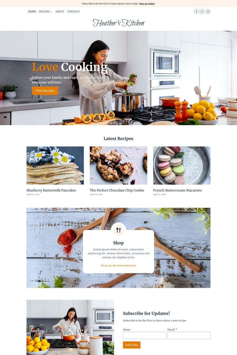Recipe Blog screenshot