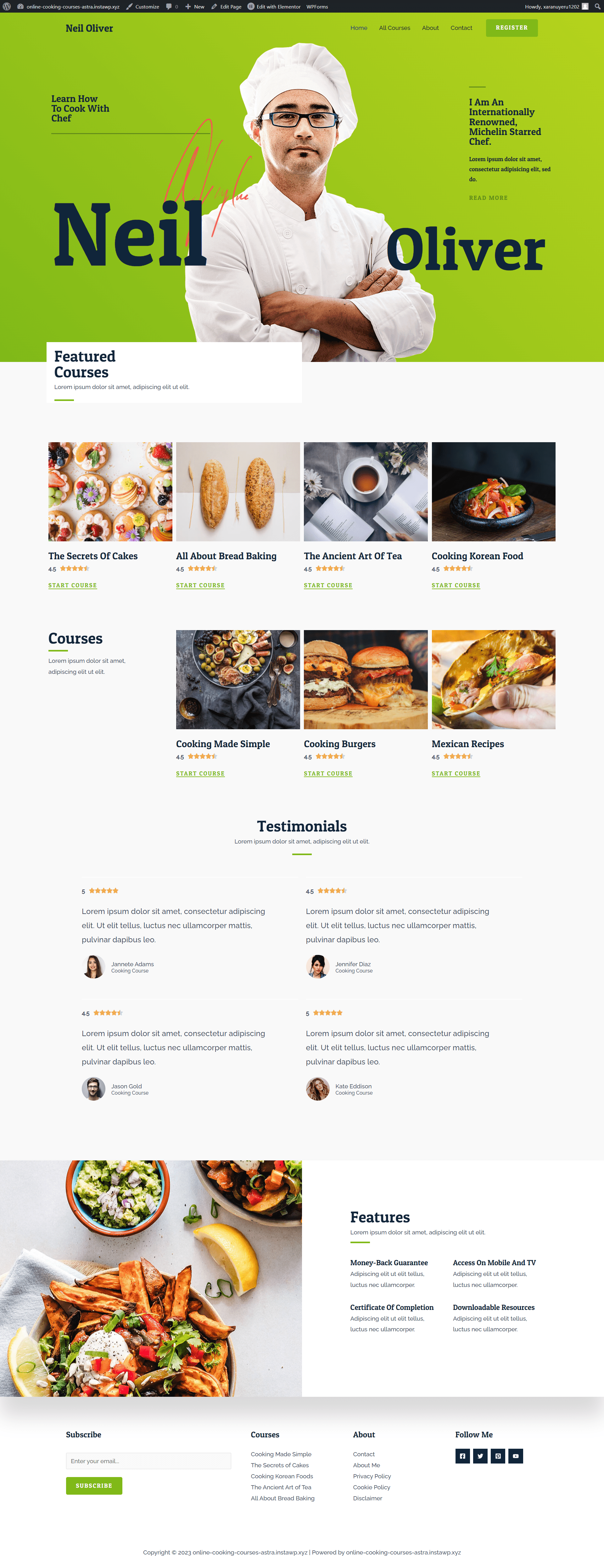 Online Cooking Courses screenshot