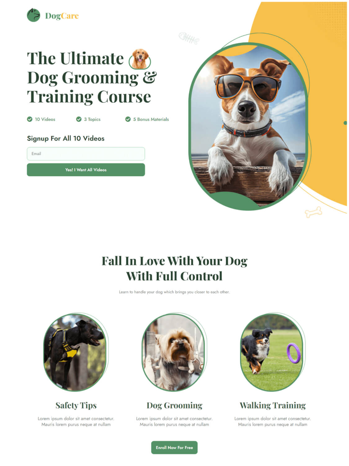Pet Grooming Landing screenshot