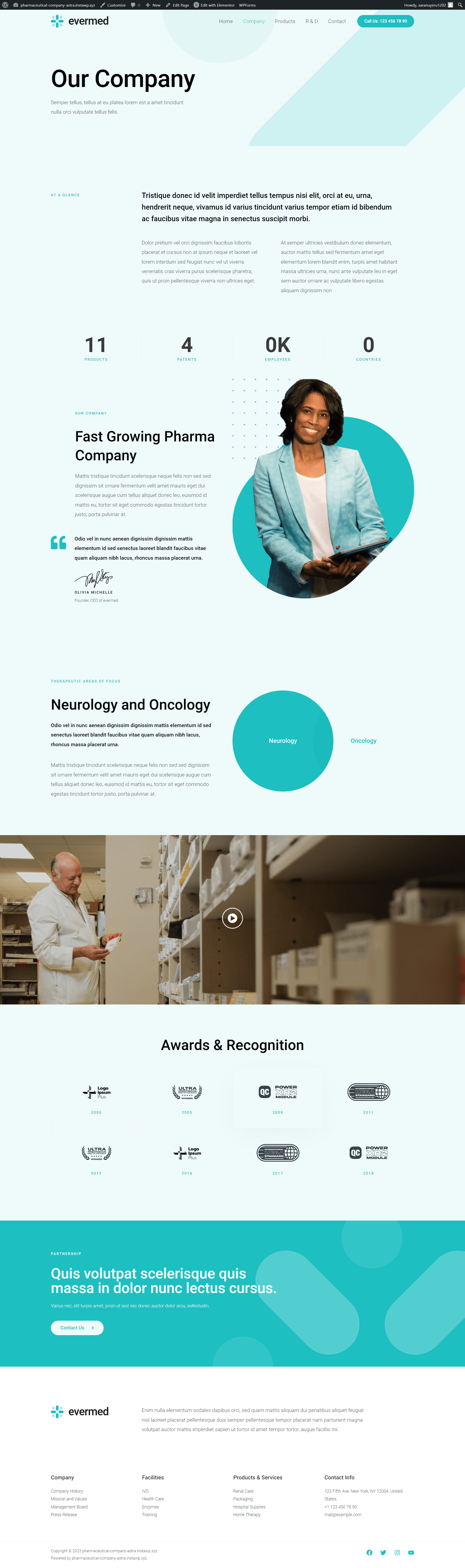 Pharmaceutical Company WordPress Templates InstaWP Store
