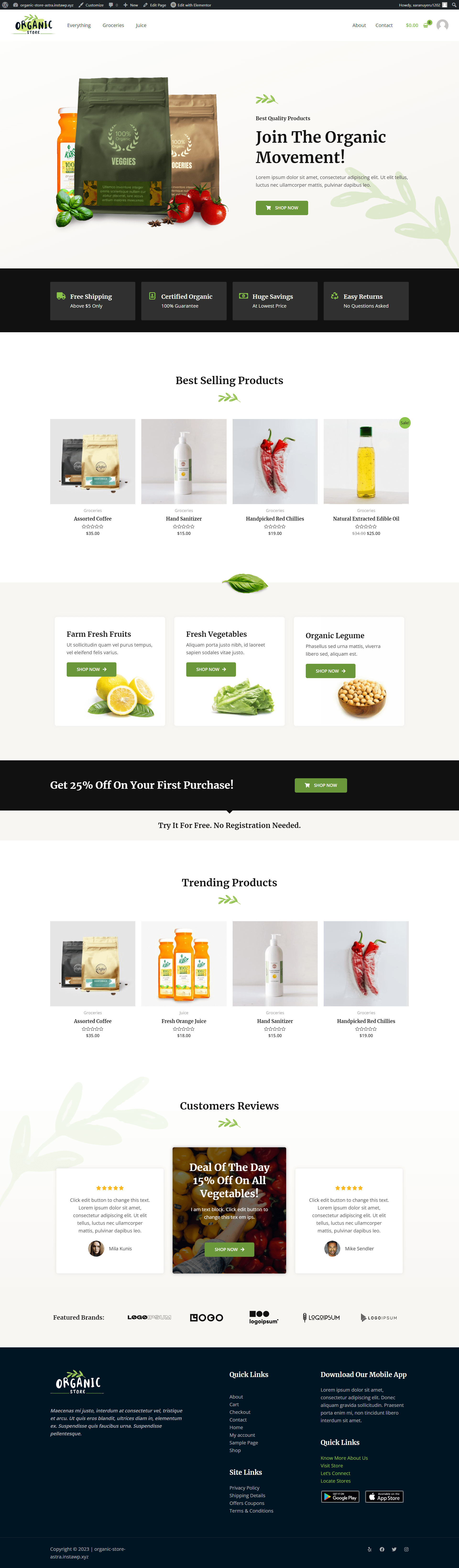 Organic Store screenshot